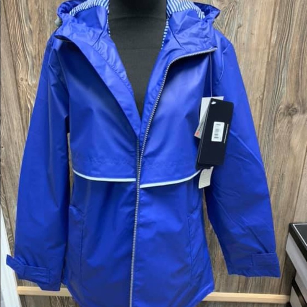 Charles river blue rain jacket